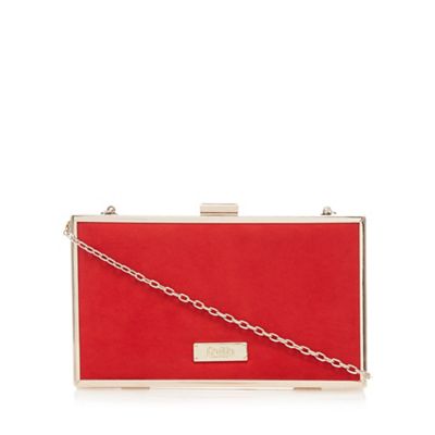 Red 'Piper' box clutch bag